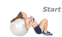 Dehnung der Bauchmuskulatur auf SISSEL Gymnastikball mit SISSEL Heavy Bar