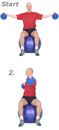 Image 1 - Seitliches Heben von Hanteln mit Rotation auf dem SISSEL Gymnastikball