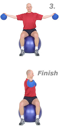Image 2 - Seitliches Heben von Hanteln mit Rotation auf dem SISSEL Gymnastikball