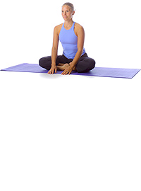 Yoga: Vorwärtsbeuge in gehockter, angewinkelter (Beine) Sitzposition