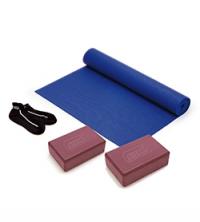 KIT YOGA: YogaSocksSmall + MatYogaBlu + 2YogaBlockBordeaux