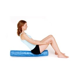 Image SISSEL PILATES ROLLER SOFT rullo tubo morbido per pilates matwork 90 cm colore Blu Marmorizzato